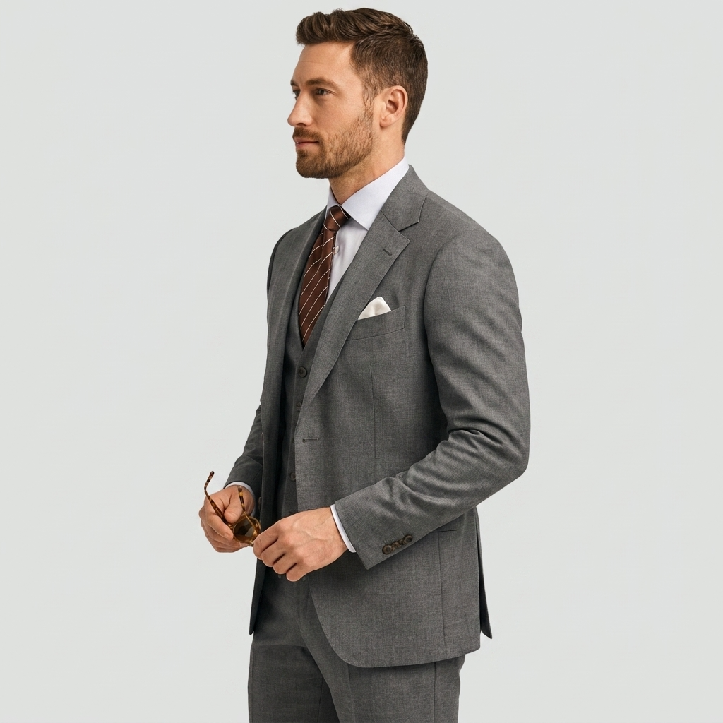 Men's 3-piece Suit With A Tailored Blazer, Vest, And Pants – An Elegant Suit Set For Weddings, Business, And Formal Occasions