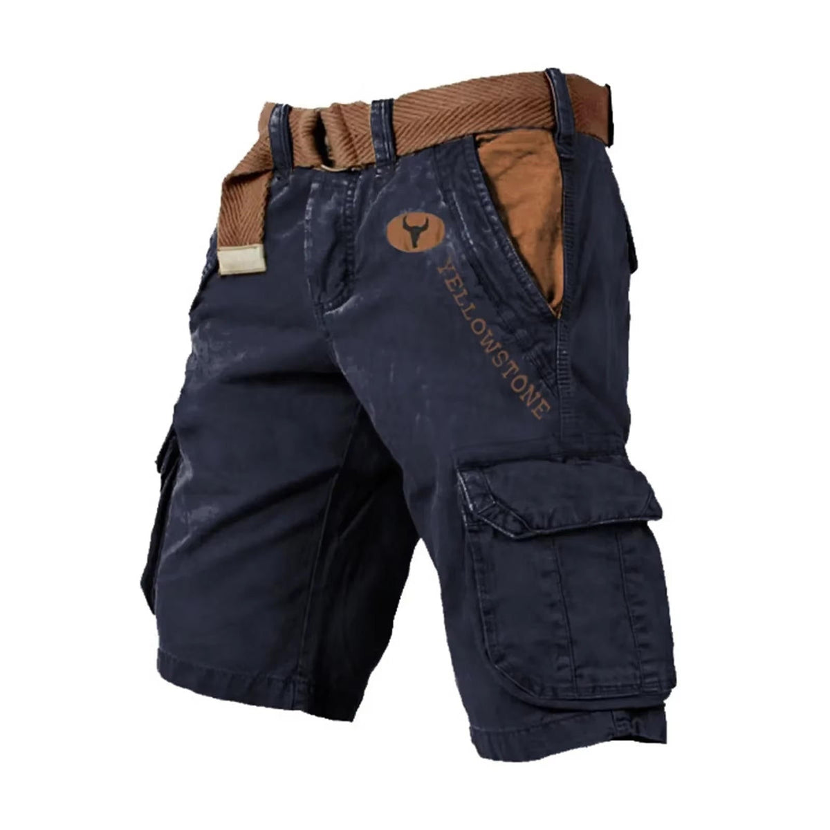 Men's Washed Cargo Shorts - Relaxed Utility Fit For Outdoor Summer Wear