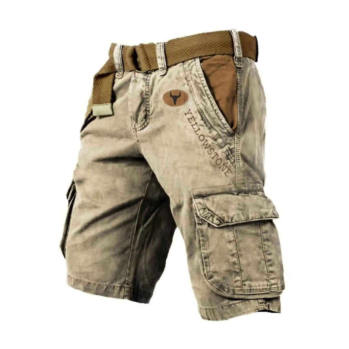 Men's Washed Cargo Shorts - Relaxed Utility Fit For Outdoor Summer Wear