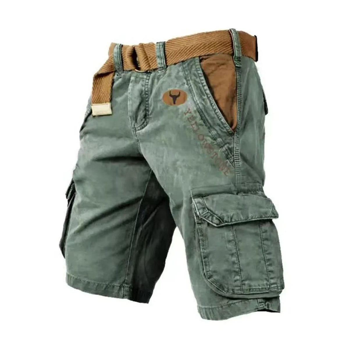 Men's Washed Cargo Shorts - Relaxed Utility Fit For Outdoor Summer Wear