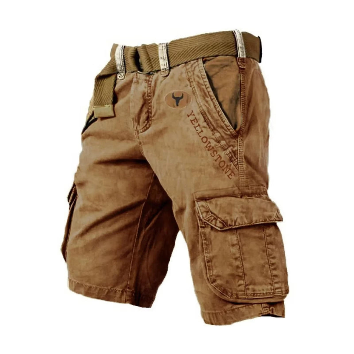 Men's Washed Cargo Shorts - Relaxed Utility Fit For Outdoor Summer Wear