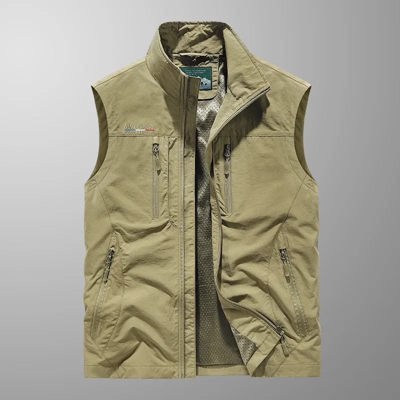 Men's Zip-up Bodywarmer With A Stand-up Collar – A Practical Vest For Fall, Everyday Wear, Leisure, And Outdoor Activities