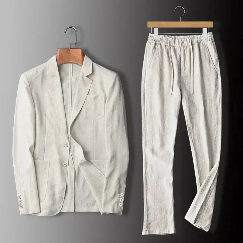 Men's Suit Set With Blazer And Pants – An Elegant Summer Outfit For Weddings, Parties, The Office, And Smart Casual Style