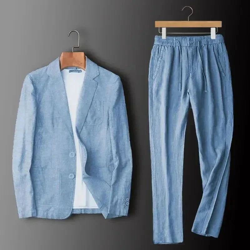 Men's Suit Set With Blazer And Pants – An Elegant Summer Outfit For Weddings, Parties, The Office, And Smart Casual Style