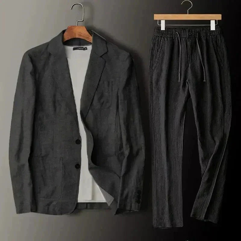 Men's Suit Set With Blazer And Pants – An Elegant Summer Outfit For Weddings, Parties, The Office, And Smart Casual Style