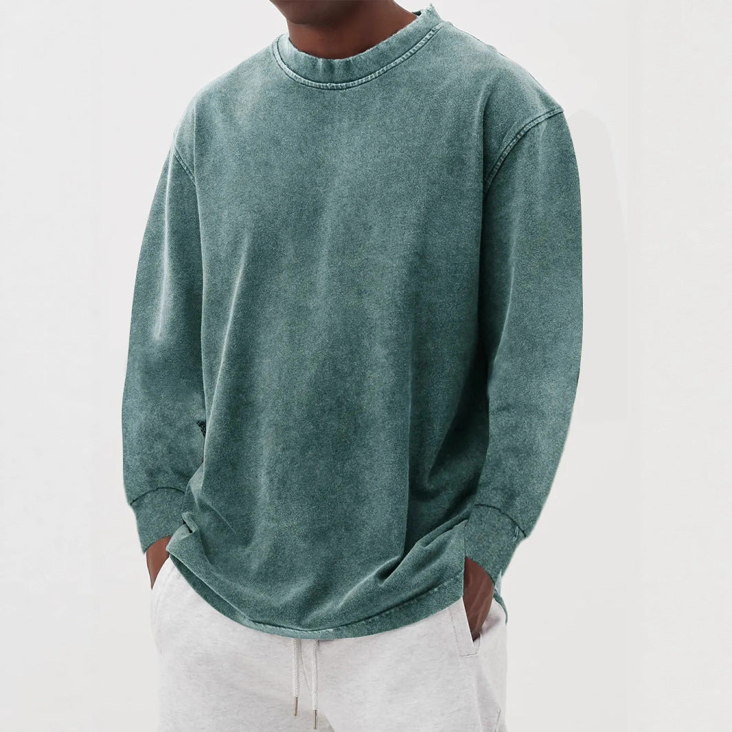 Men's Crew-neck Sweater With Dropped Shoulders—relaxed Fit For Comfortable Everyday Wear