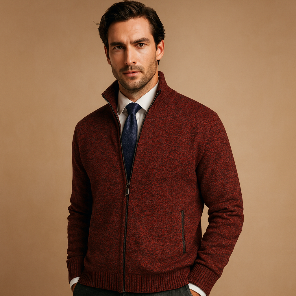 Men's Classic Zip-up Cardigan – A Timeless Knit Jacket For Fall, Winter, Everyday Wear, And Smart-casual Style