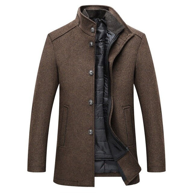 Men's Quilted Winter Coat With A High Collar And Tailored Fit – Elegant Outerwear For Business, Everyday Wear, And Smart-casual Styles