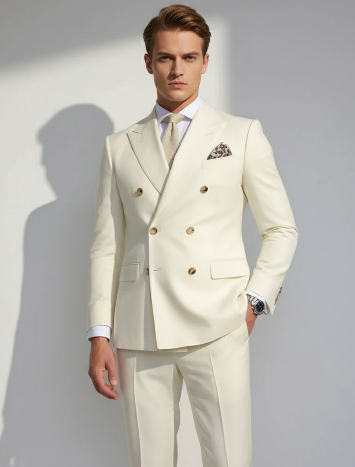 Theo | Men Double Breasted Tailored Suit Set