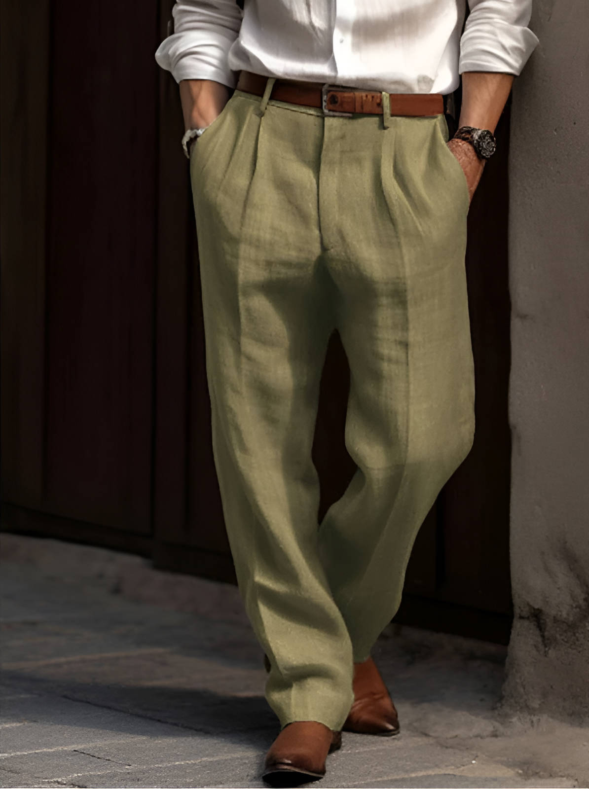 Men's Lightweight Tailored Pants With A Double-pleat And Straight Legs – Stylish Pants For The Office, Everyday Wear, And Smart-casual Looks