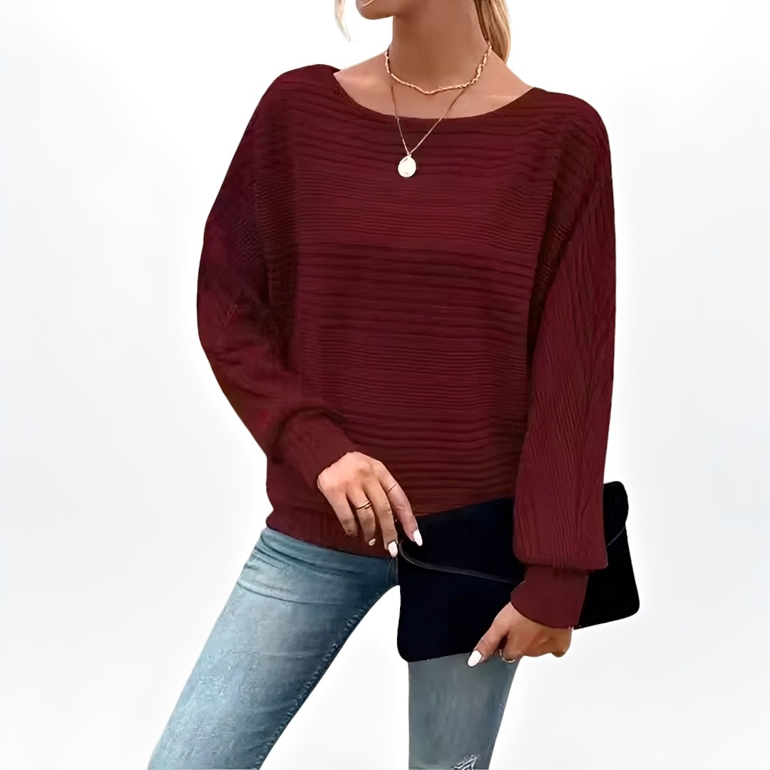 Leda – Comfortable Striped Jumper with a Loose Fit