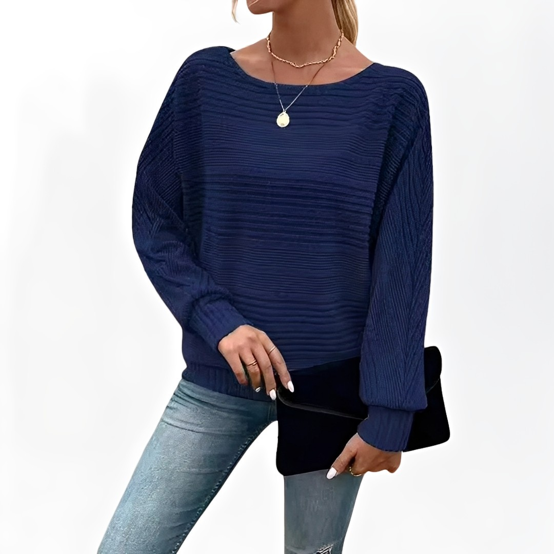 Leda – Comfortable Striped Jumper with a Loose Fit