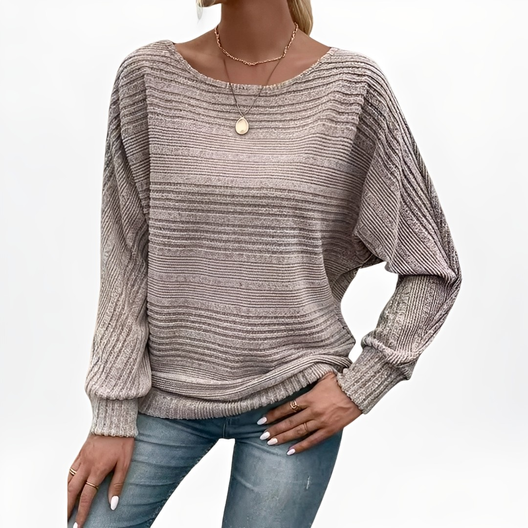 Leda – Comfortable Striped Jumper with a Loose Fit
