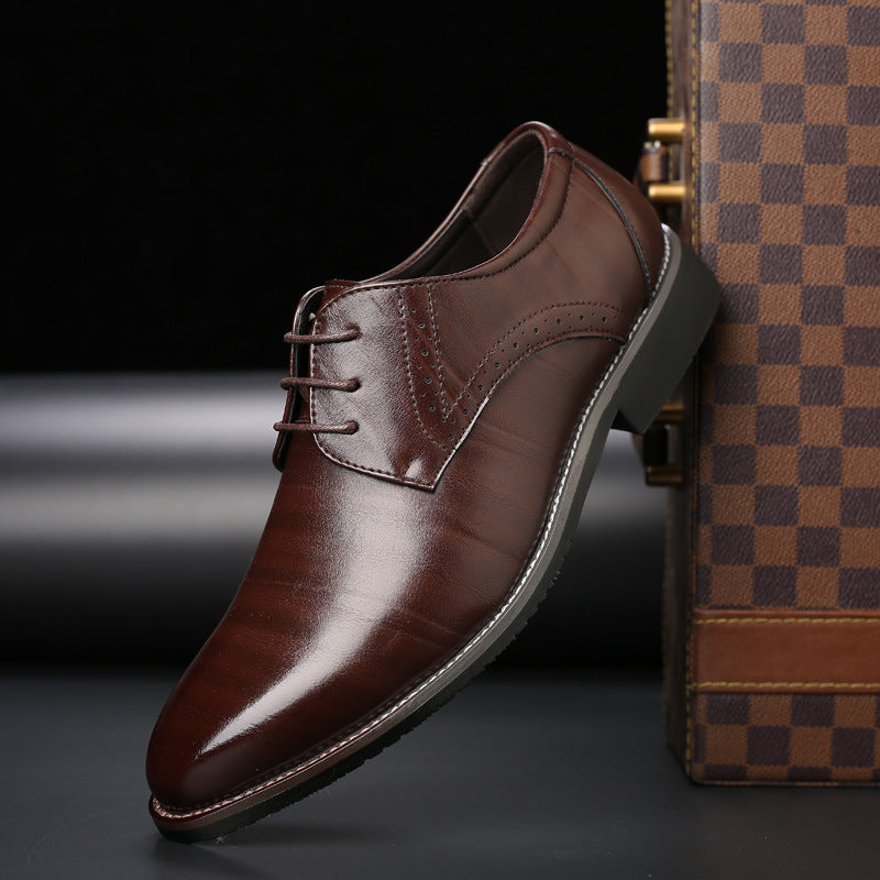 Men's Elegant Lace-up Brogues – Classic Formal Office Shoes For Business, Work, And Special Occasions