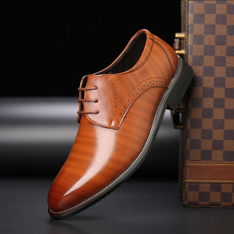 Men's Elegant Lace-up Brogues – Classic Formal Office Shoes For Business, Work, And Special Occasions