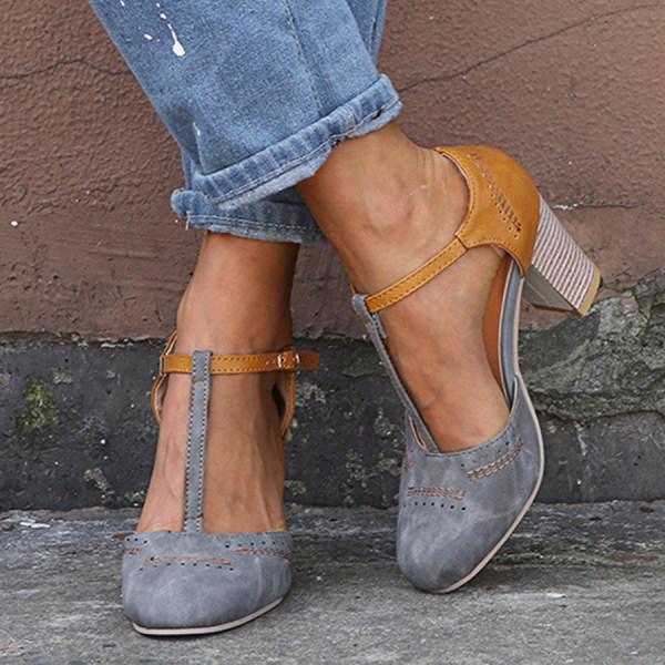 Clara | Women T-Strap Block Heel Mary Jane Shoes