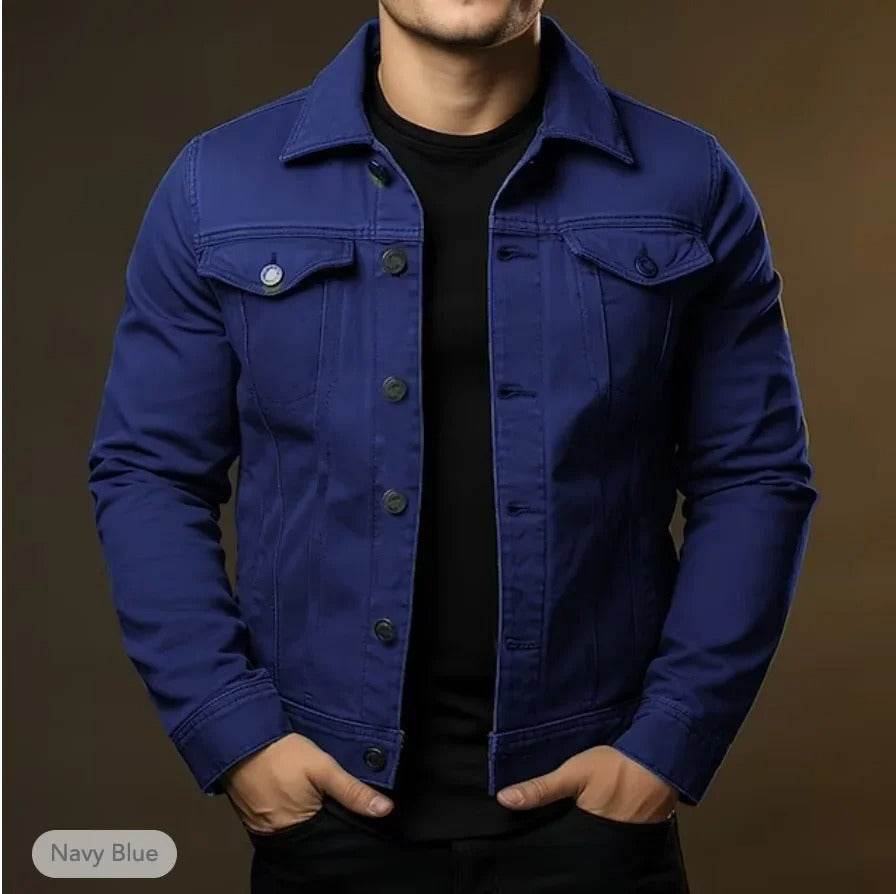 Men's Lightweight Denim Jacket - Casual Button-up Spring Jacket For Everyday Streetwear
