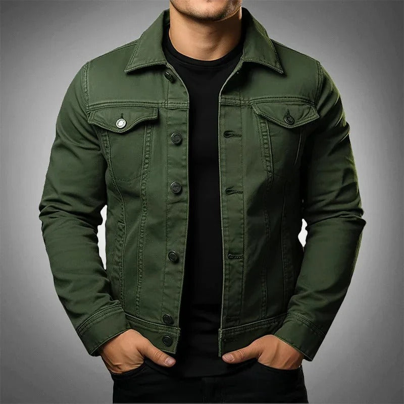 Men's Lightweight Denim Jacket - Casual Button-up Spring Jacket For Everyday Streetwear