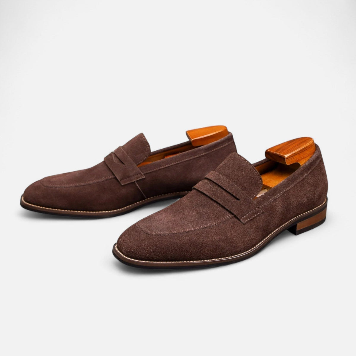 Men's Suede Loafers With Penny Detail – Classic Slip-on Shoes For The Office, Everyday Wear, Parties, And Smart-casual Style