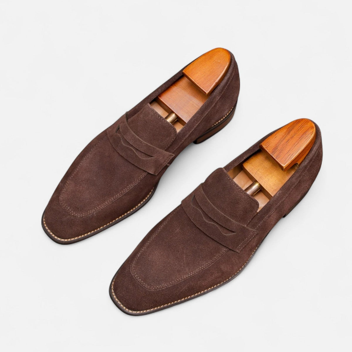 Men's Suede Loafers With Penny Detail – Classic Slip-on Shoes For The Office, Everyday Wear, Parties, And Smart-casual Style