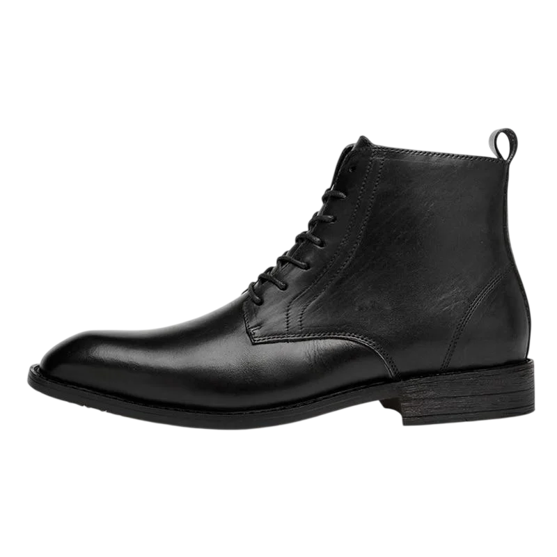 Men's Genuine Leather Ankle Boots With Laces And A Vintage-inspired Design – Elegant Boots For The Office, Parties, And Smart-casual Looks