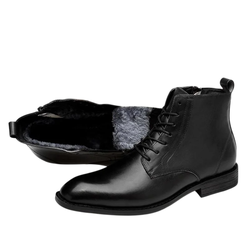 Men's Genuine Leather Ankle Boots With Laces And A Vintage-inspired Design – Elegant Boots For The Office, Parties, And Smart-casual Looks