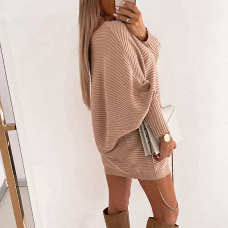 Janelle - Long Sleeve Knit Mini Dress