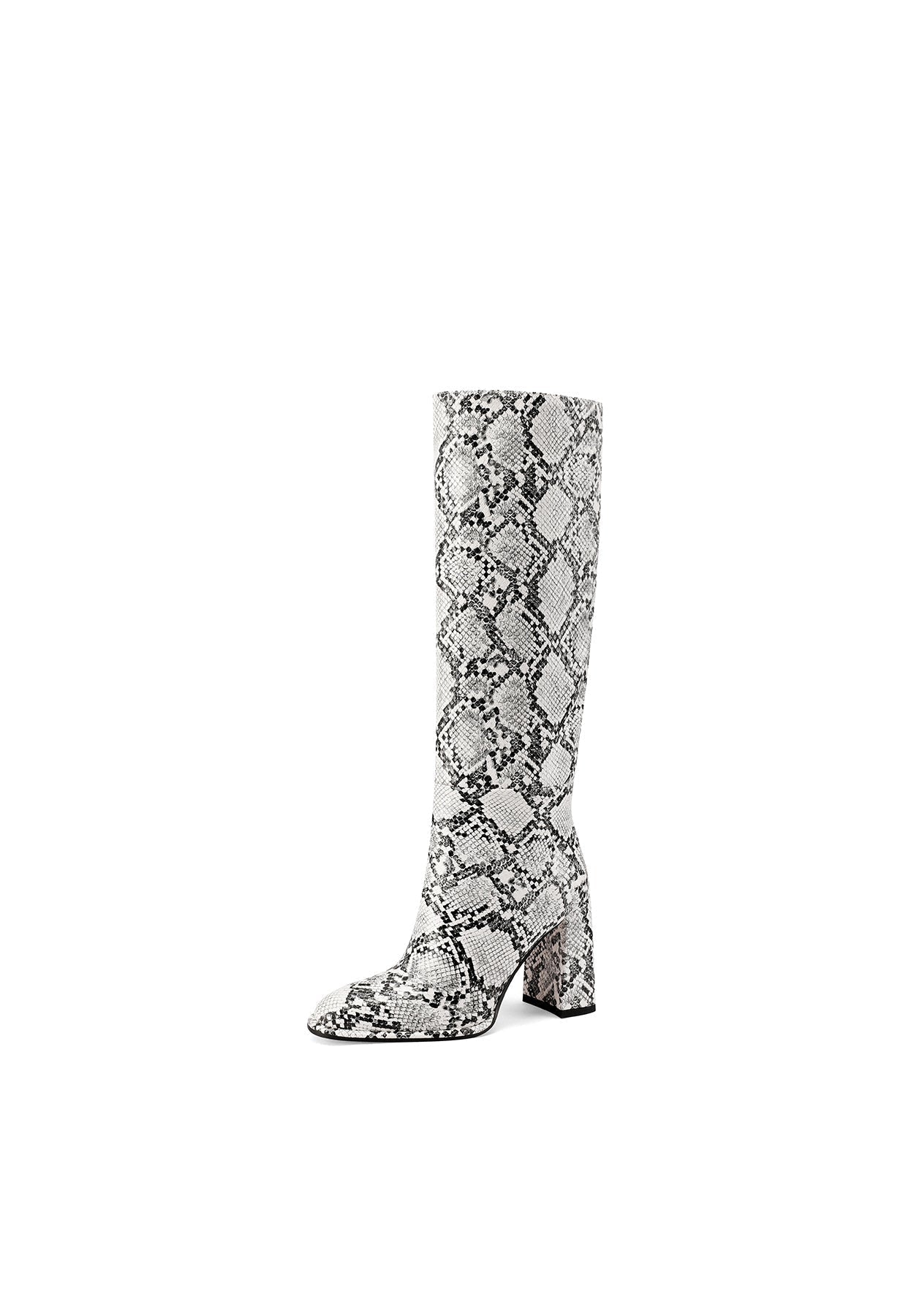 Loretta - High Heeled Women's Python Print Boots