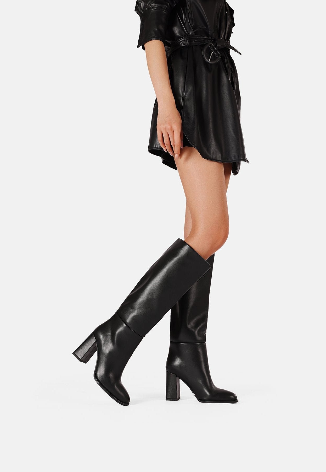 Loretta - High Heeled Women's Python Print Boots