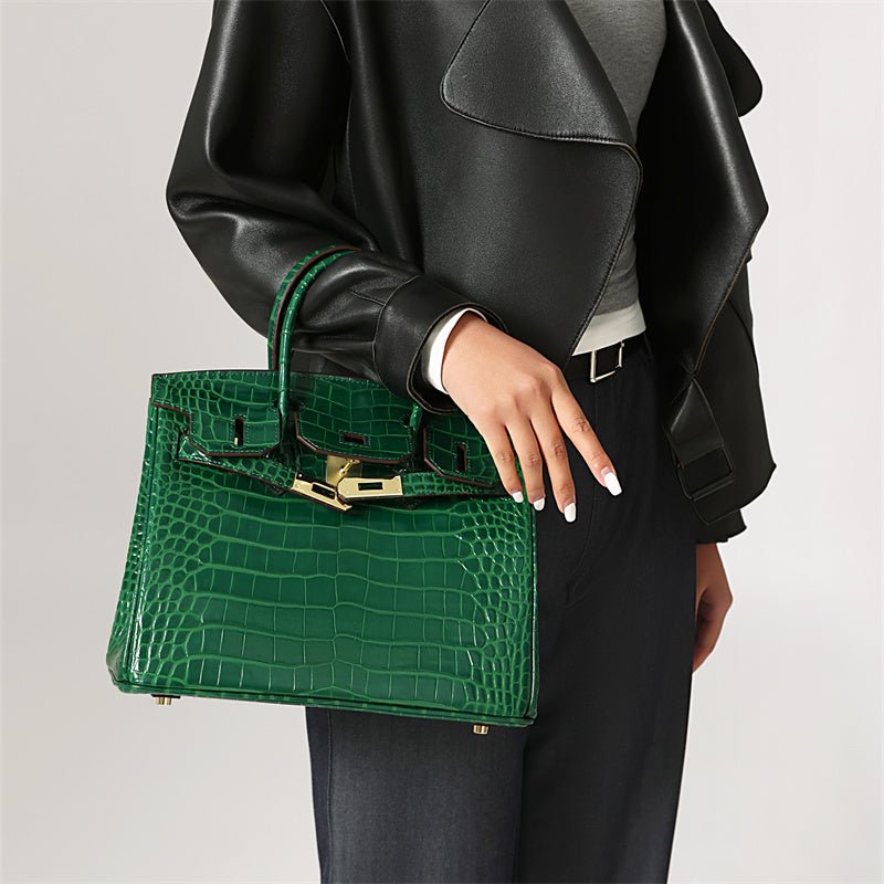 Women's Genuine Leather Handbag - Elegant Functional Everyday Carry For Work And Casual Use