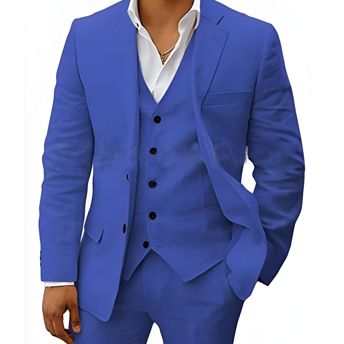 Men's Three-Piece Notch Lapel Tailored Wedding Suit - Formal Suit Set for Special Occasions