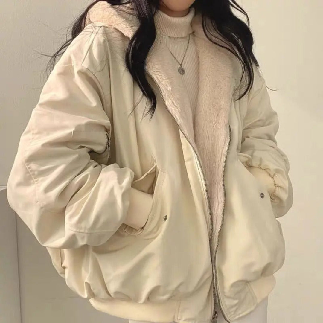 Women's Oversized Hooded Bomber Jacket – A Casual And Practical Winter Jacket For Everyday Wear And Chilly Days