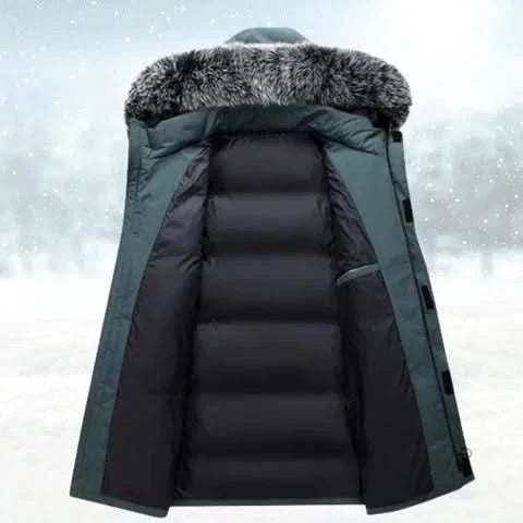 Men's Water-repellent Winter Parka With Hood – Long Outerwear For Cold Days, Commuting, Everyday Wear, And Outdoor Activities
