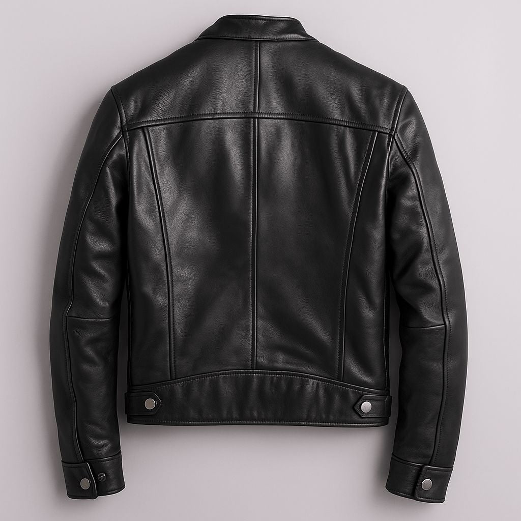 Men's Vintage Leather Biker Jacket With A Distressed Look – Classic Motorcycle Jacket For Fall, Winter, Everyday Wear, And Leisure