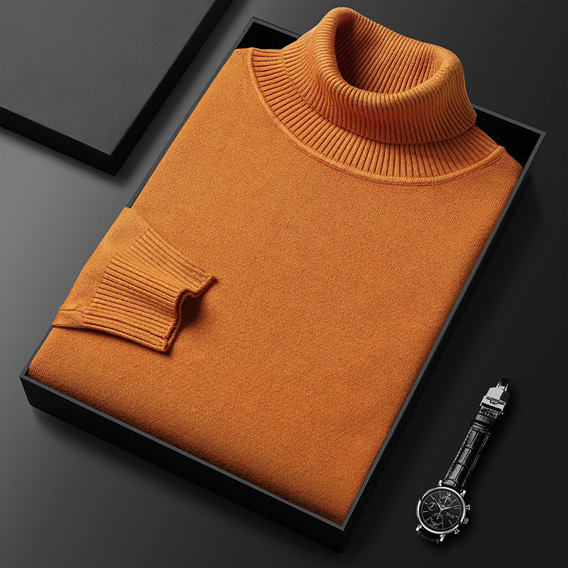 Men's cashmere-blend turtleneck knit sweater with a ribbed texture – An elegant and warm knit for fall, winter, everyday wear, and smart-casual style