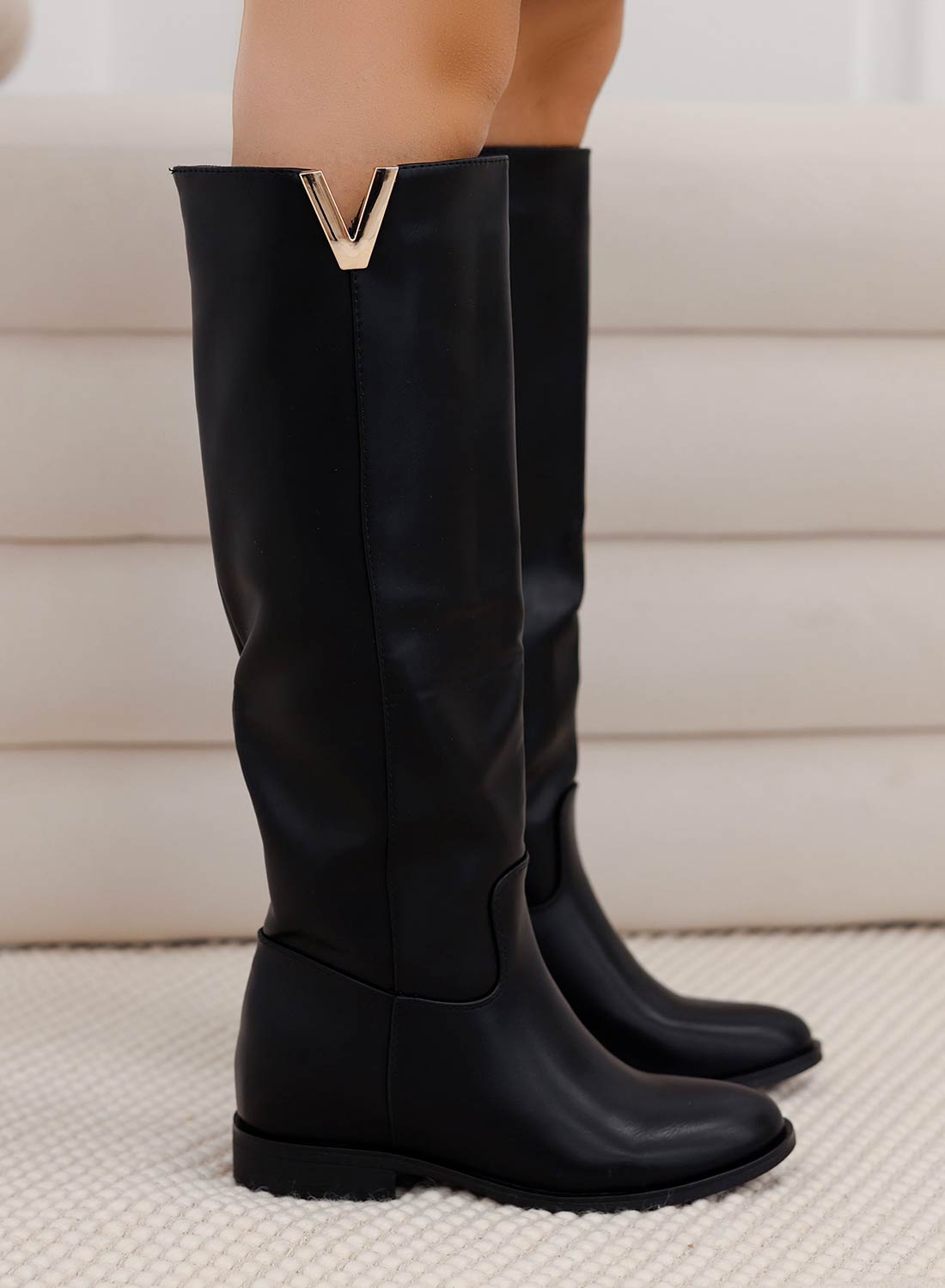 Ivana – Black Women's Wedge Boots