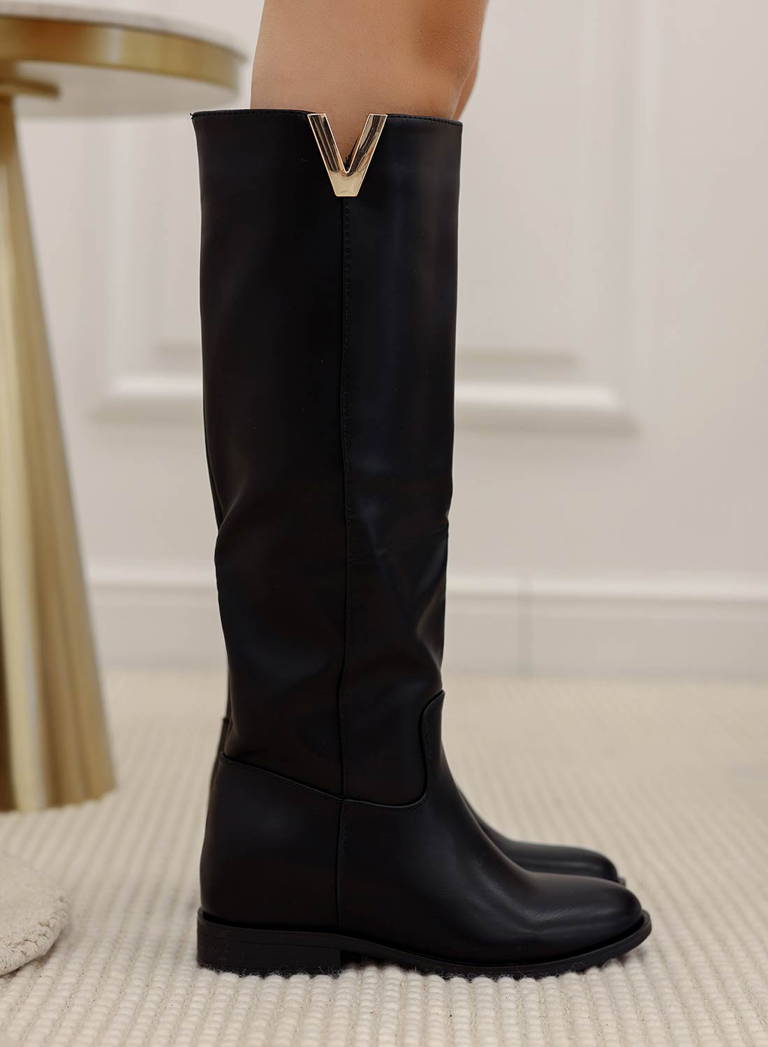 Ivana – Black Women's Wedge Boots