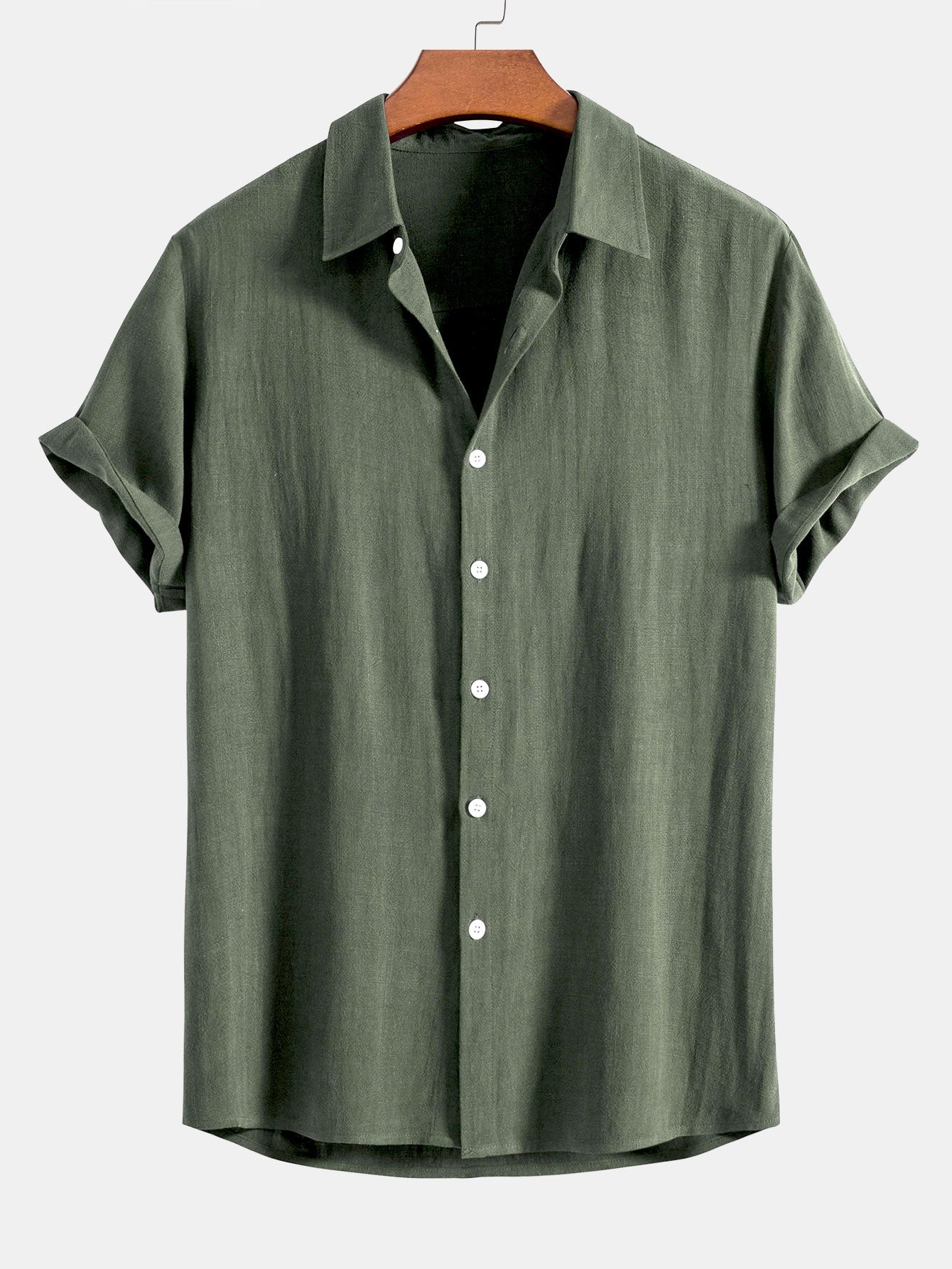 Evan | Shirt in linen and viscose blend with buttons and straight linen pants