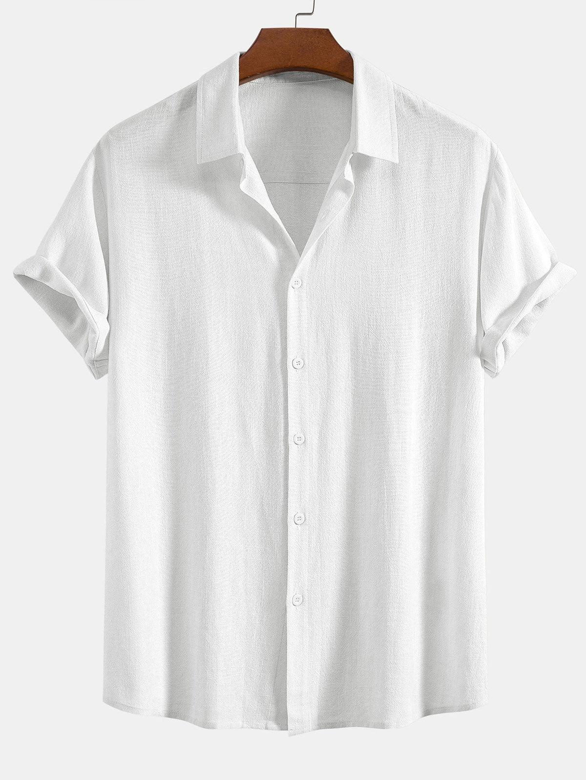 Men's Linen-blend Short-sleeve Shirt - Relaxed Button-up Fit For Lightweight Summer Wear