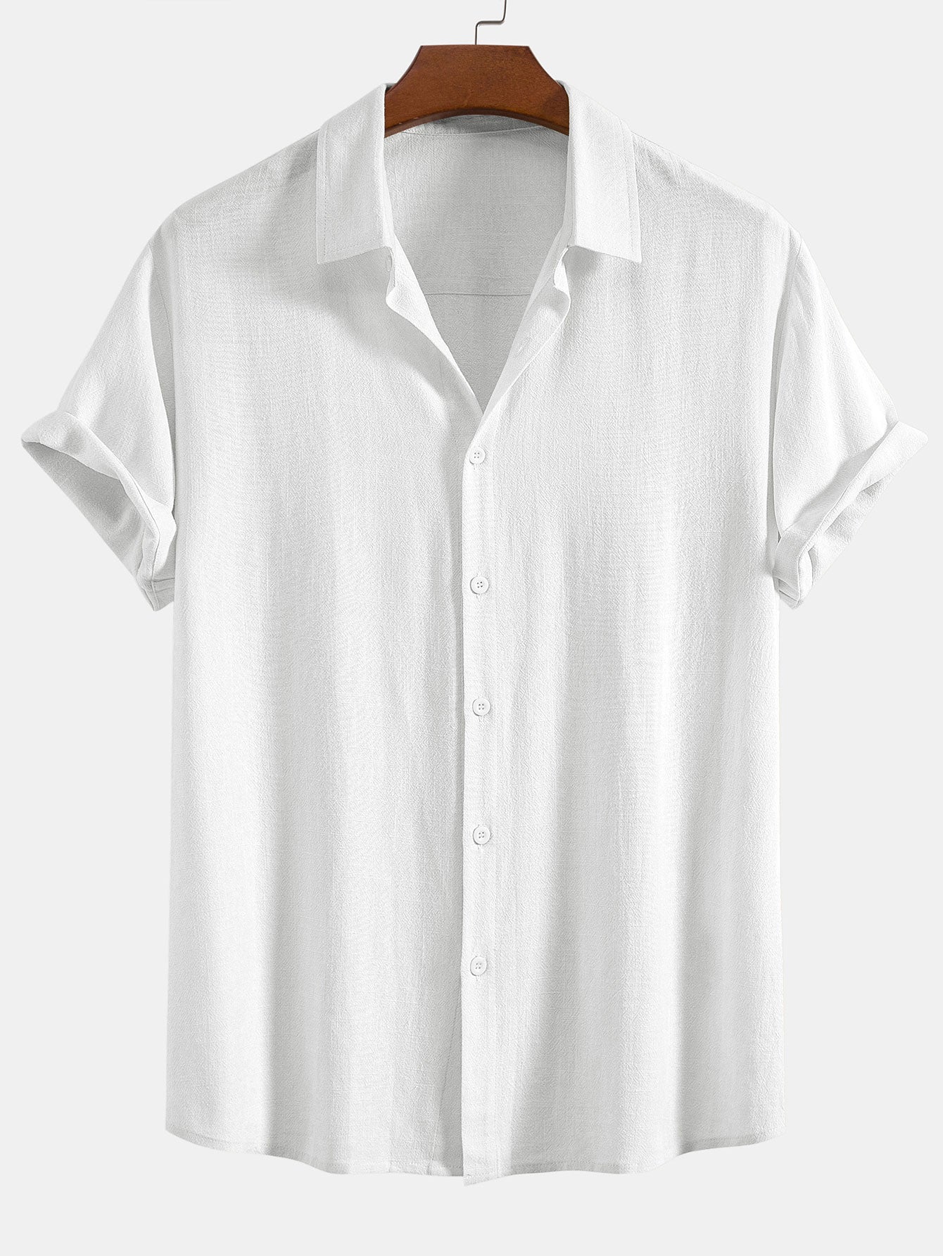 Evan | Shirt in linen and viscose blend with buttons and straight linen pants