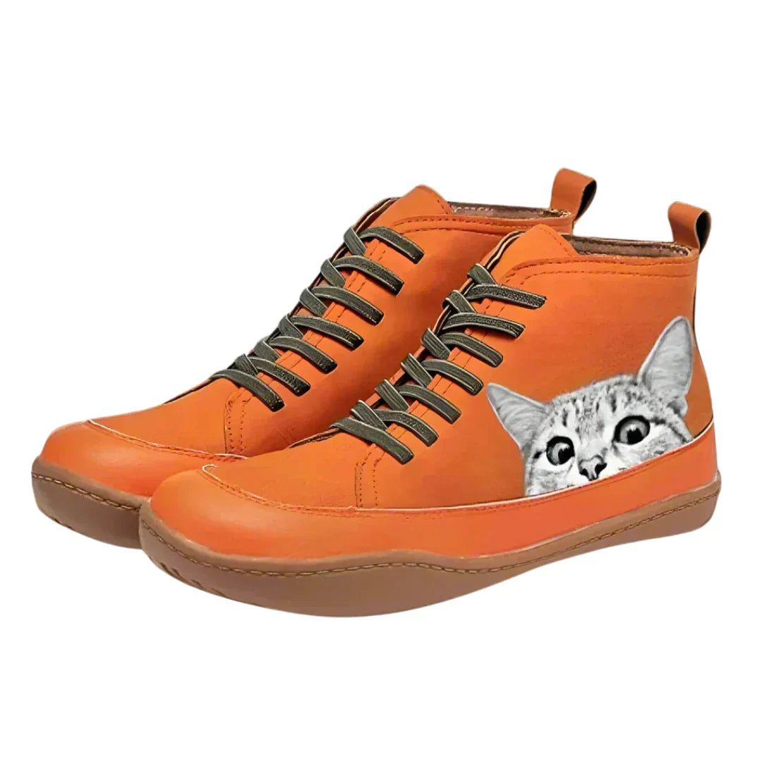 Sara™ | Leather Boots for Cat Lovers