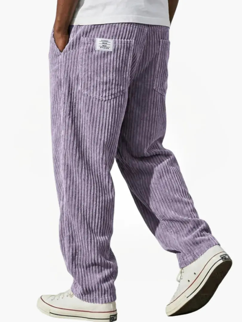 Men's Relaxed-fit Corduroy Pants With A Drawstring Waist – Comfortable Pants For Everyday Wear, Leisure, And Casual Style