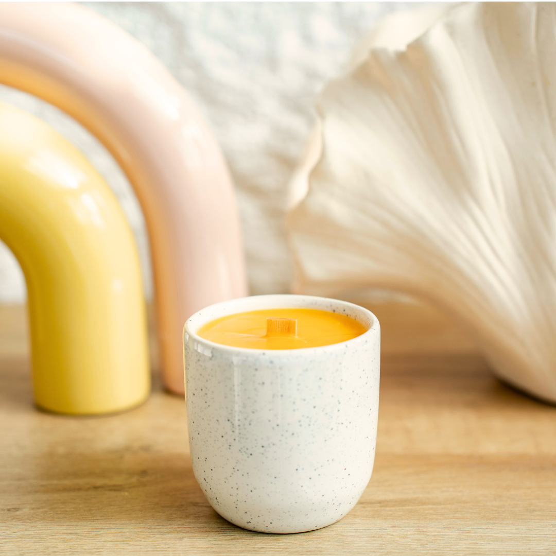 Beeswax Candle in Ceramic Cup