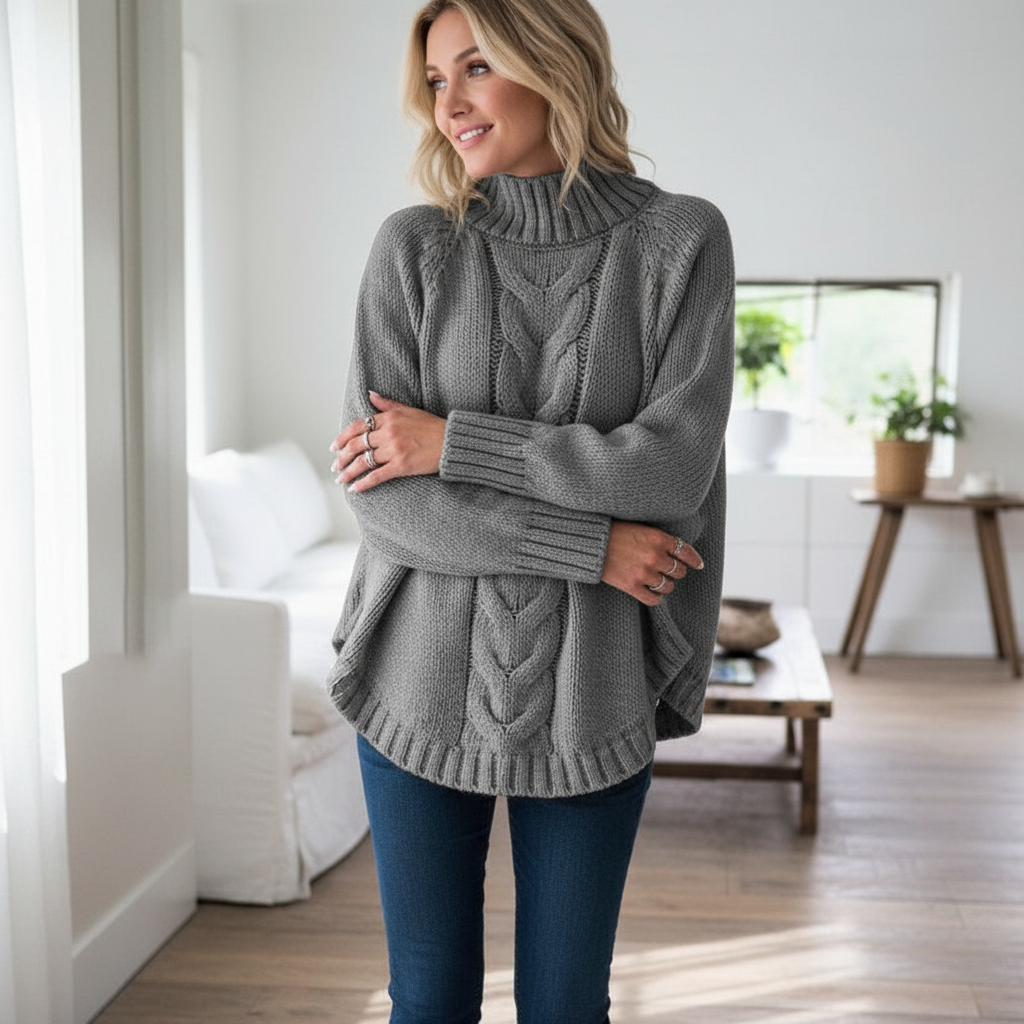 Leana – Cable Knit Turtleneck Jumper