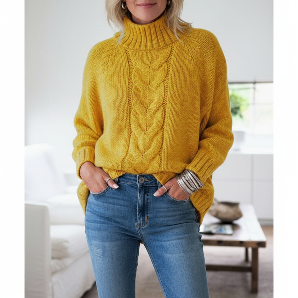 Leana – Cable Knit Turtleneck Jumper