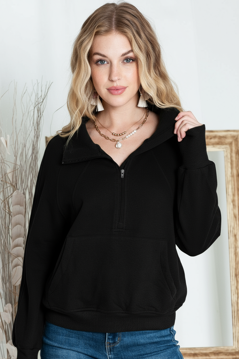 Vera – Modern Short Zip Sweatshirt for Comfort