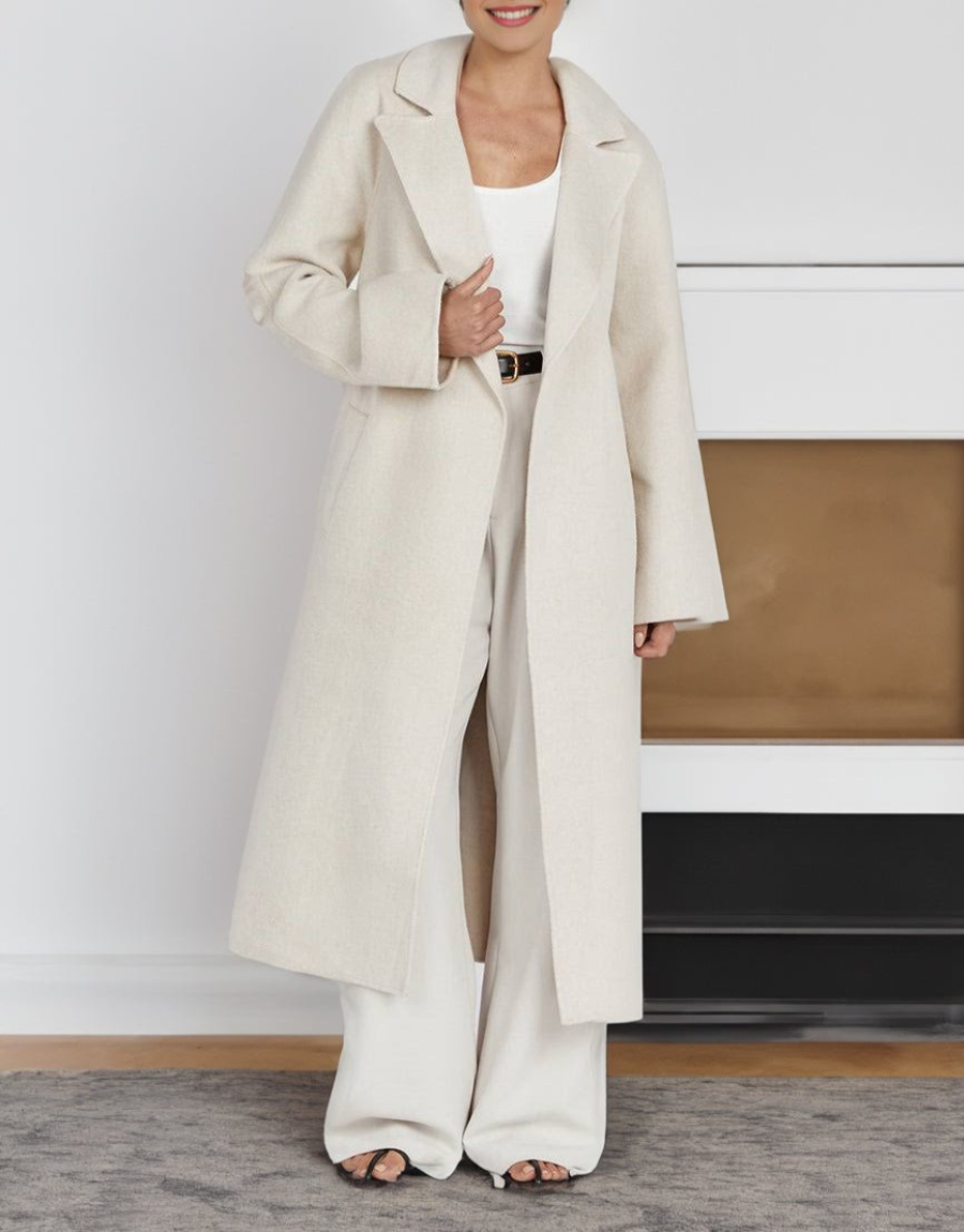 Bruna – Long Open Coat for Women in Classic Style