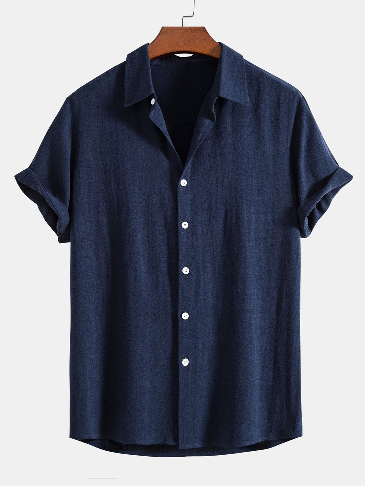 Men's Linen-blend Short-sleeve Shirt - Relaxed Button-up Fit For Lightweight Summer Wear