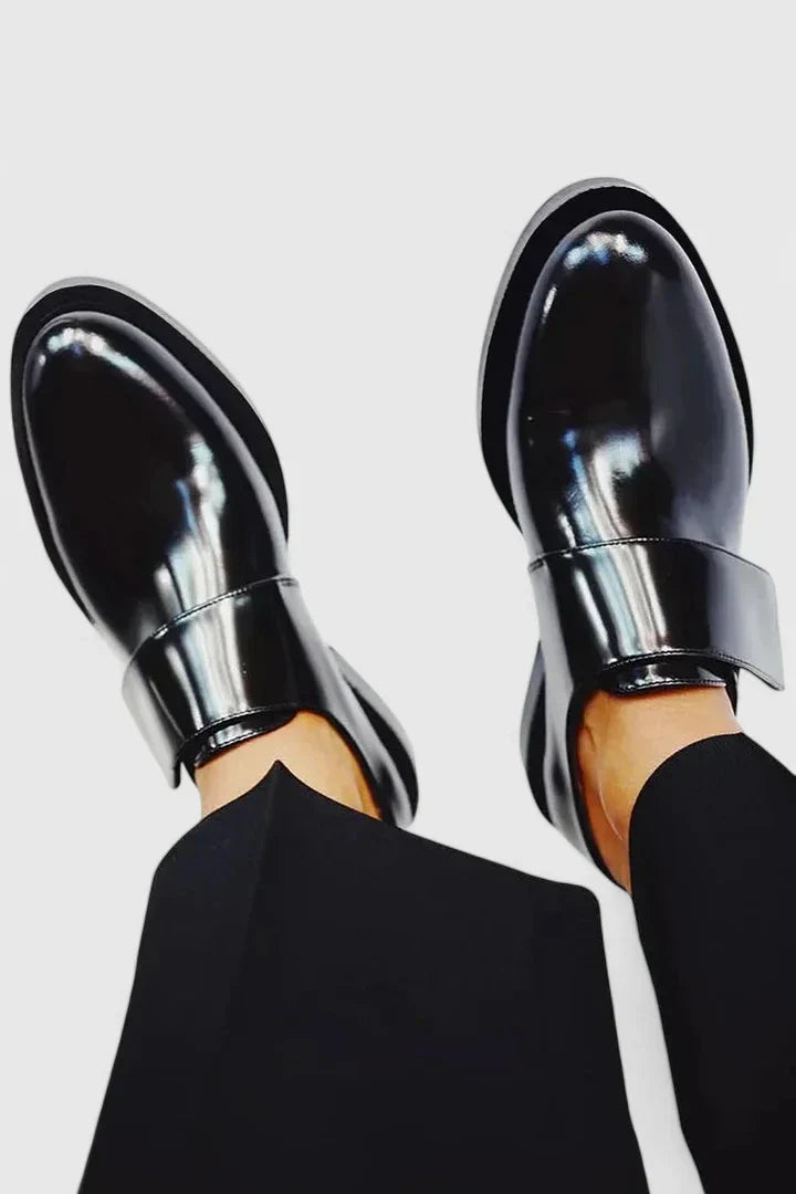 Noah | Men Black Slip-On Leather Dress Shoes