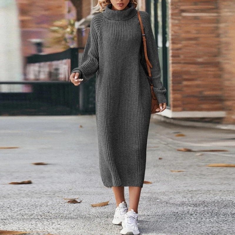 Niviana – Long Sleeve Turtleneck Knit Dress